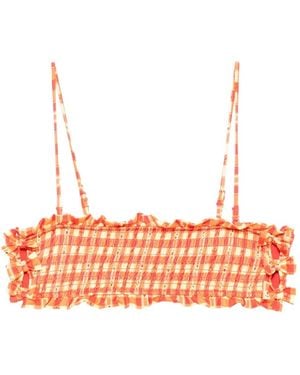 Damson Madder Haut De Bikini Noué À Fronces - Orange