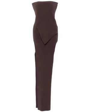 Rick Owens Asymmetric Bustier Dress - Brown