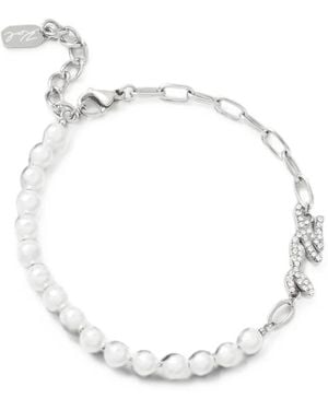 KARL LAGERFELD Faux-Pearl Crystal-Embellished Bracelet - Metallic
