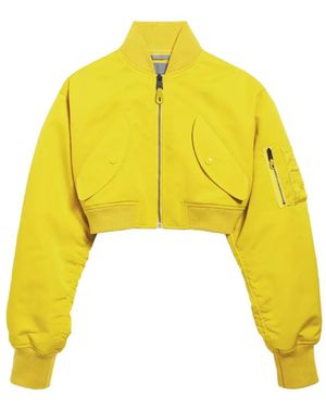 Balenciaga Cropped Bomber Jacket - Yellow