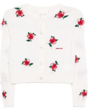 ShuShu/Tong Floral-Embroidered Cardigan - Pink