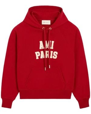 Ami Paris Hoodie Met Logoprint - Rood