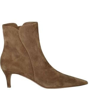 Gianvito Rossi Levy Suede Ankle Boots - Brown