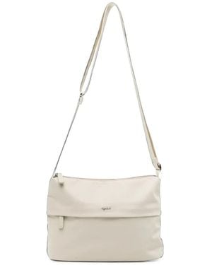 agnès b. Logo-Print Shoulder Bag - White