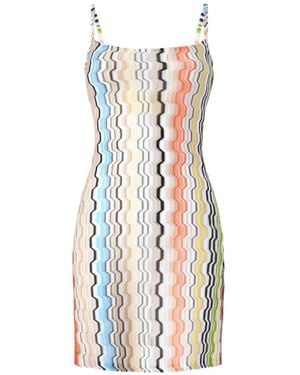 Missoni Short Viscose Cover-Up With Greek Motif - White
