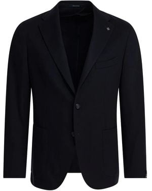 Tagliatore Patch-pocket buttoned blazer - Blau
