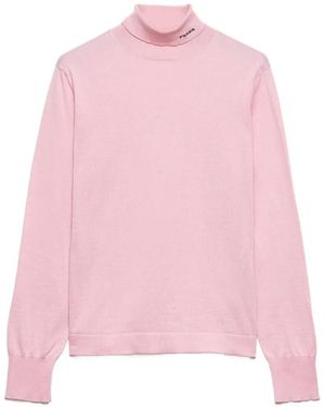 Prada Ribbed Turtleneck Jumper - Pink