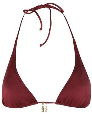 MC2 Saint Barth Guiana Charm-Detail Bikini Top - Red