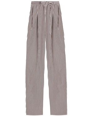 Dolce & Gabbana Striped Poplin Pants - Gray