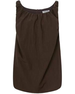 LA PISCINE Gathered Mini Dress - Brown