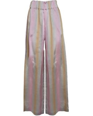 Aspesi Striped Wide-Leg Pants - Pink