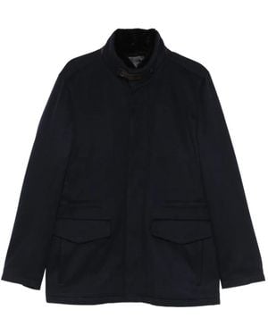 Enrico Mandelli High-Neck Flap-Pocket Jacket - Black