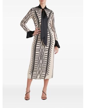 Temperley London Cressida Pussy-Bow Midi Dress - White
