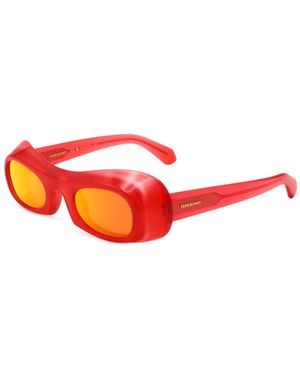 Ferragamo Eyewear Oval-Frame Sunglasses - Red