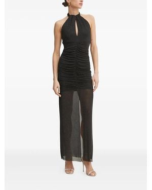 Guess Embellished Halterneck Midi Evening Dress - Black