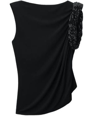 Alexander Wang Crystal Twist Sleeveless Top - Black