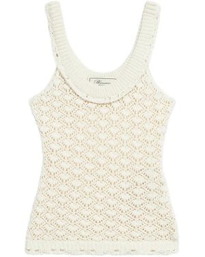 Blumarine レースステッチ ニットトップ - ナチュラル