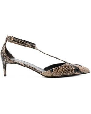 KHAITE Zapatos De Tacón Mia Con Efecto De Piel De Serpiente - Blanco