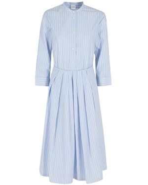 Aspesi Striped Poplin Midi Dress - Blue