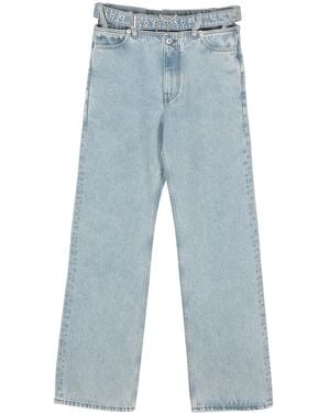 Y. Project Belted Wide-Leg Jeans - Blue