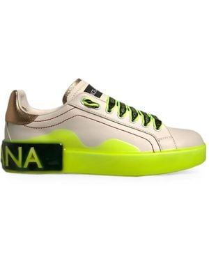 Dolce & Gabbana Portofino Leather Trainers - Green