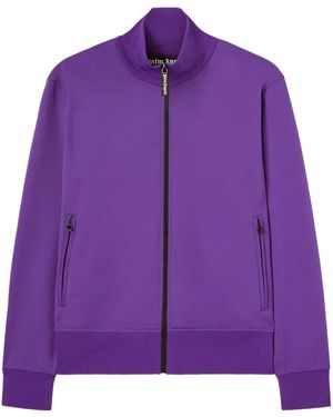 Palm Angels Back Curved Logo Track Jacket - Purple