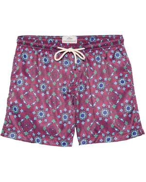 Peninsula Rapallo Patterned Drawstring Swim Shorts - Purple