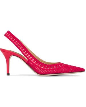 Arteana Crochet-Knit Slingback Heeled Pumps - Pink