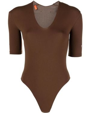 Heron Preston Cut-Out Short-Sleeve Bodysuit - Brown