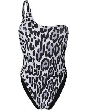 Stella McCartney Maillot De Bain Asymétrique À Imprimé Léopard - Noir