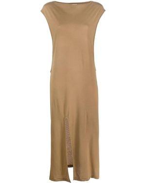 AURALEE Jurk Met Split Aan De Voorkant - Naturel