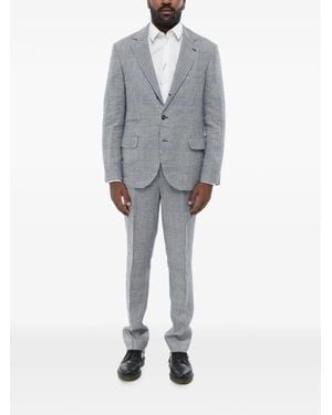 Brunello Cucinelli Checked Buttoned Suit - Grey