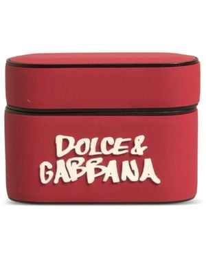 Dolce & Gabbana Embossed-Logo Airpods Case - Red