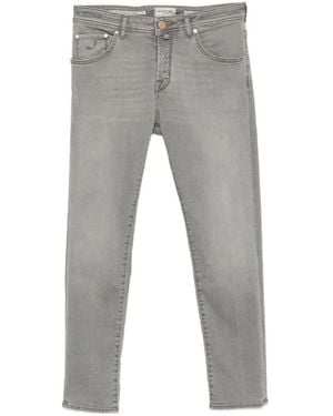 Jacob Cohen Vaqueros Scott Capri De Corte Slim Con Parche Del Logo - Gris