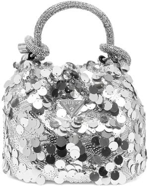 Guess Mini-Tas Verfraaid Met Pailletten - Wit