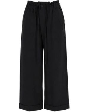 Y-3 X Adidas Drawstring Wide-Leg Pants - Black