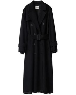Miu Miu Trench À Boutonnière Croisée - Noir