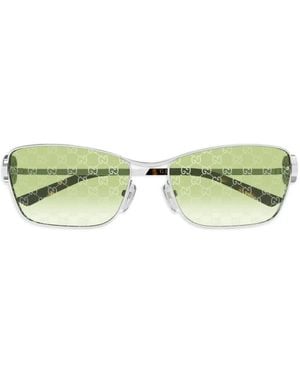 Gucci Lunettes De Soleil À Détail Logo - Vert