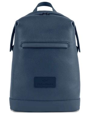 Paul & Shark Tumbled Leather Backpack - Blue