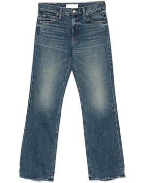 Mother Faded Whiskered Jeans - Blue