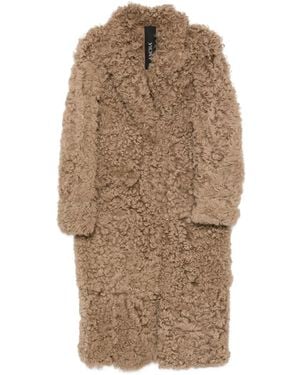 Blancha Einreihiger Shearling-Mantel - Natur