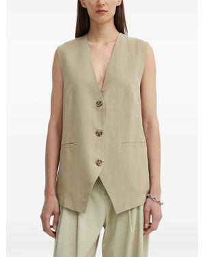 Samsøe & Samsøe Sleeveless V-Neck Gilet - Natural