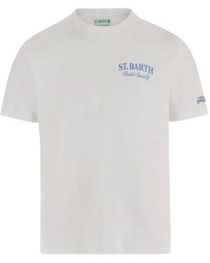 MC2 Saint Barth Off- Arnott Organic-Cotton T-Shirt With Padel Society Print - White