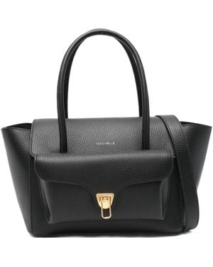 Coccinelle Double Beat leather tote bag - Schwarz