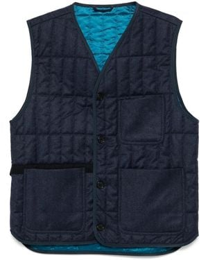 Paul Smith Flannel Quilted Gilet - Blue