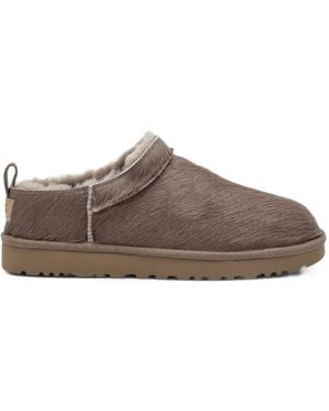 UGG Calf Hair Shearling-Lined Slippers - Brown