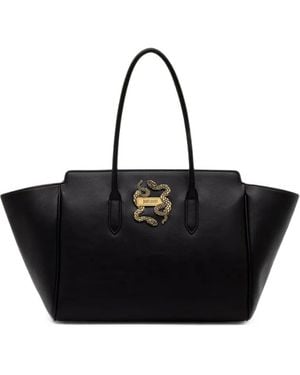 Just Cavalli Snake-Plaque Tote Bag - Black