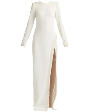 Tadashi Shoji Beaded Split Dress - White