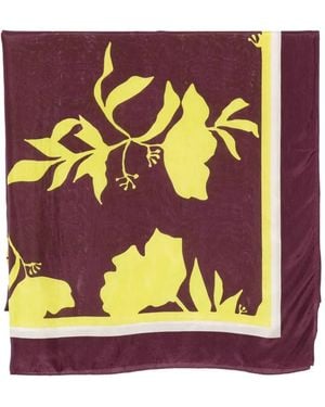 SGOMBERO CANTINE Floral Silk Scarf - Purple
