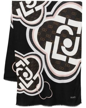 Liu Jo Logo-Print Scarf - Black